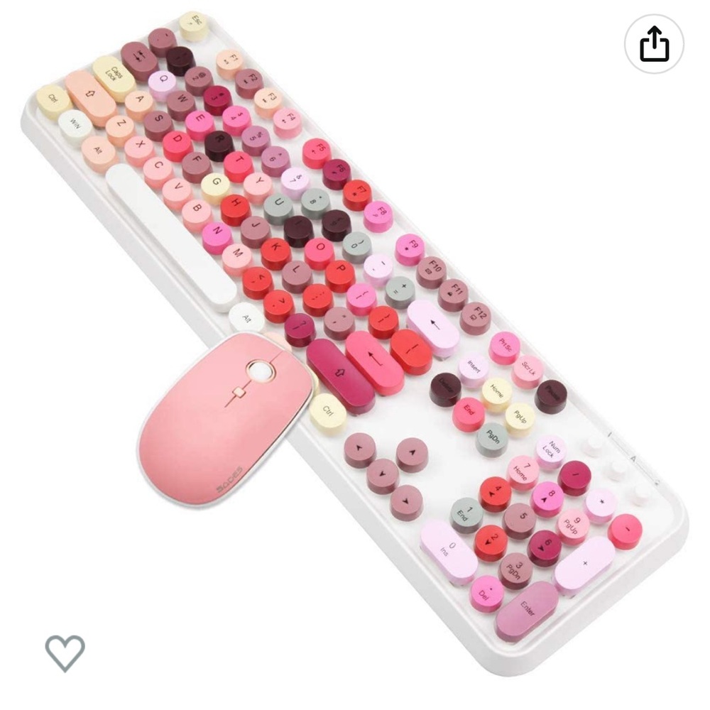 SADES V2020 Wireless Keyboard NO MOUSE cute pink Keyboard with Round Keycaps